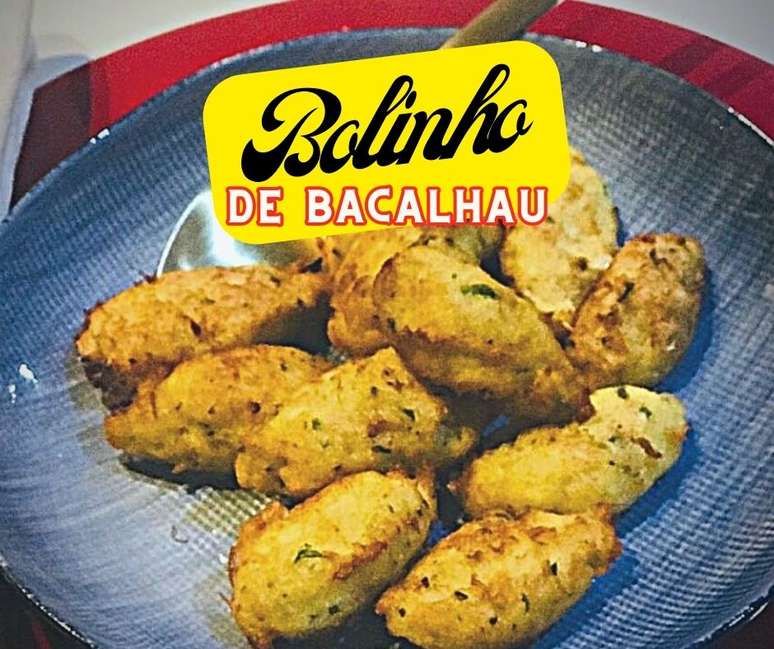 Bolinho de bacalhau, com ótimo custo-benefício e quase sem farinha.