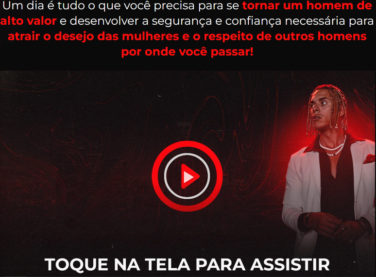 Print mostra site de curso oferecido por coach brasileiro