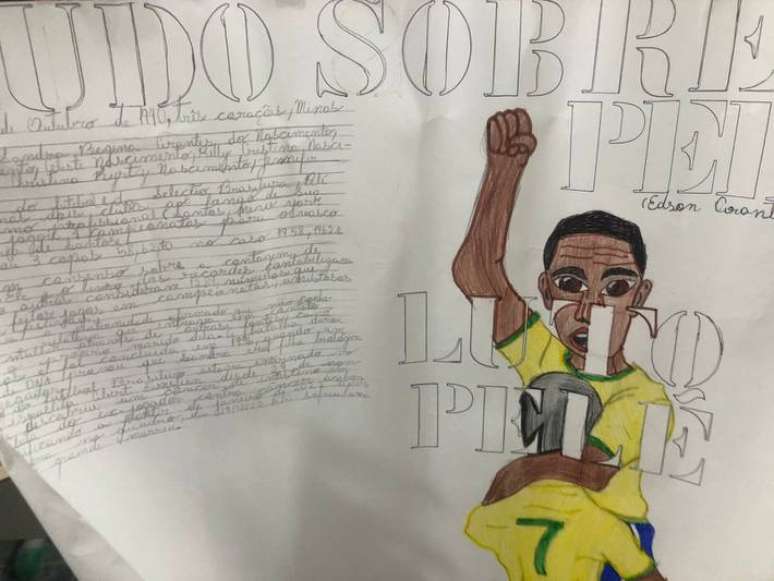 Projeto de escola estadual do Guaruj&aacute; buscou eternizar imagem de Pel&eacute; para novas gera&ccedil;&otilde;es.