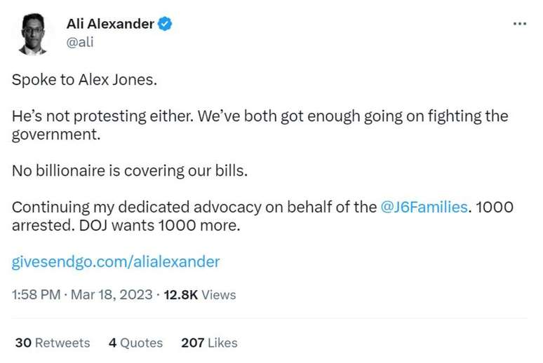 Apoiador de Trump Ali Alexander anunciou no Twitter que n&atilde;o iria aos protestos de ter&ccedil;a-feira