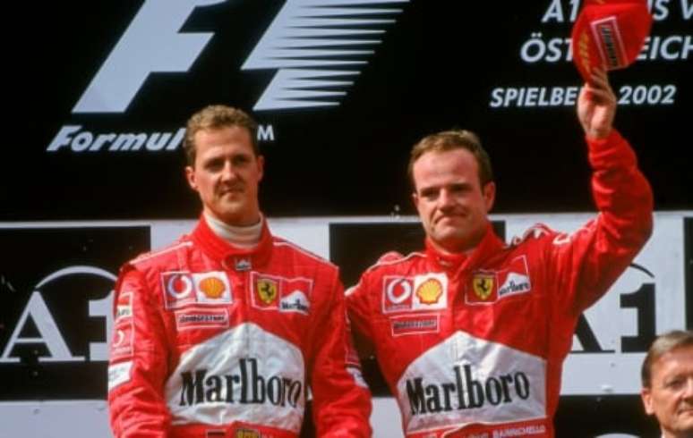 Schumi e Barrichello protagonizaram narração épica de Cléber (Foto: Reprodução)