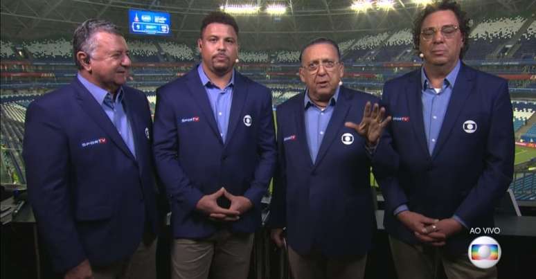 Antiga equipe de transmissões de jogos da Seleção Brasileira na Globo (Foto: Reprodução/ TV Globo)