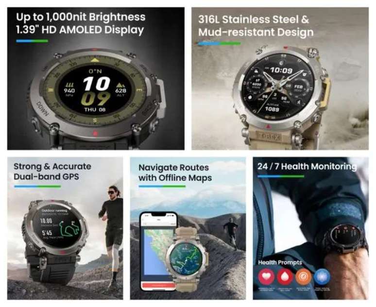 Amazfit T-Rex Ultra is an option for those who engage in outdoor activities (Image: Amazfit) Amazfit T-Rex Ultra is an option for those who engage in outdoor activities (Image: Amazfit)