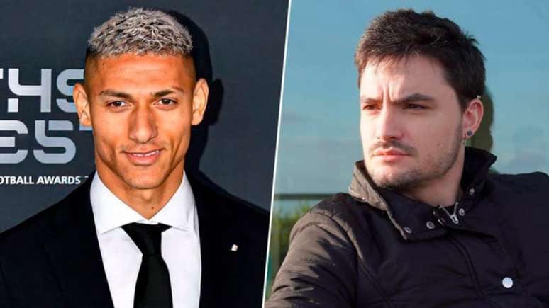 Richarlison fez comentário em publicação no Instagram (Fotos: AFP; Reprodução / Instagram Felipe Neto)