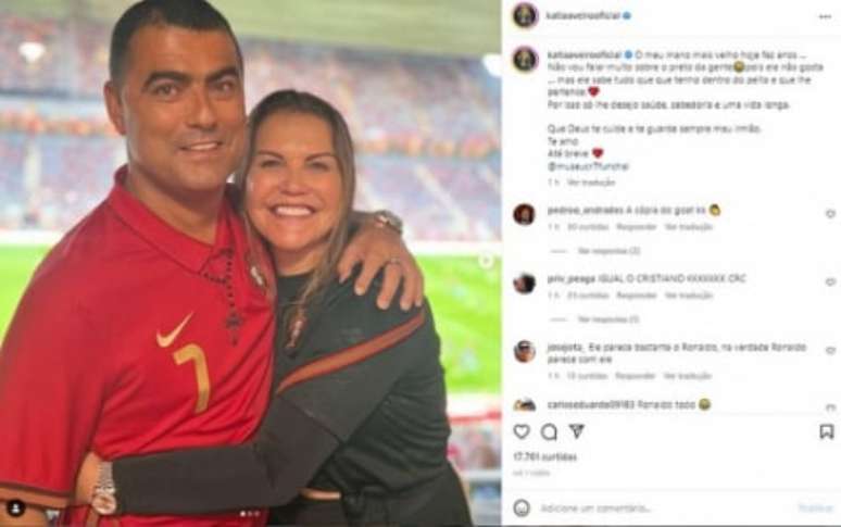Homenagem de Kátia para o irmão mais velho (Foto: Reprodução/Instagram)