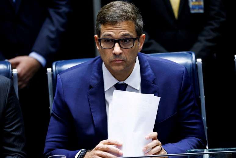 Presidente do Banco Central, Roberto Campos Neto, durante sessão do Senado
15/02/2023
REUTERS/Adriano Machado