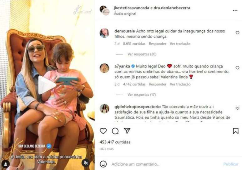 Nos comentários, internautas ficaram divididos com as explicações de Deolane