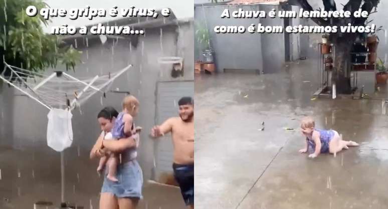 Entenda se bebê que tomou banho de chuva pode gripar.