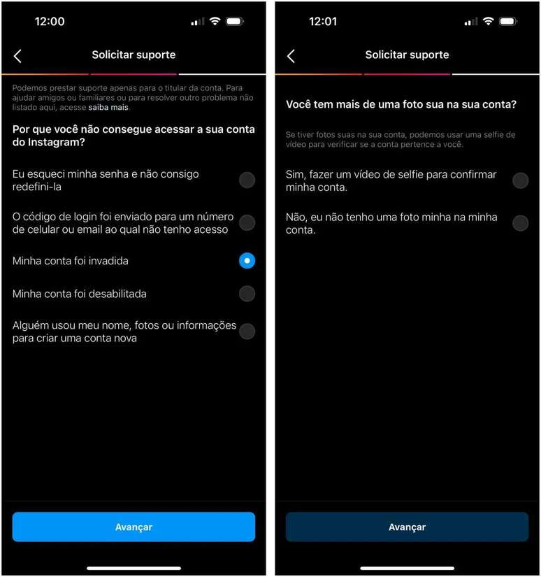 Ask Instagram support to recover your account (Image: Thiago Furquim/Canaltech)