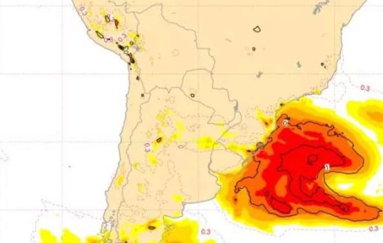 Reprodução Metsul / ECMWF