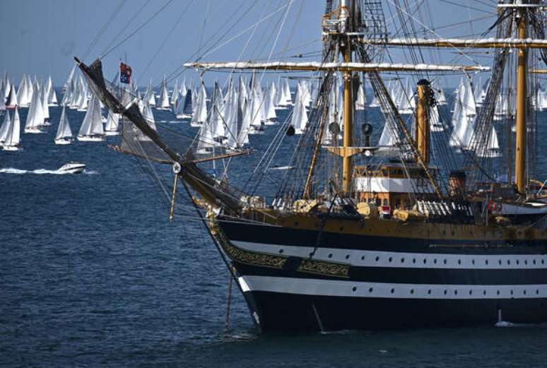 Amerigo Vespucci é usado como navio-escola pela Marinha Militar italiana