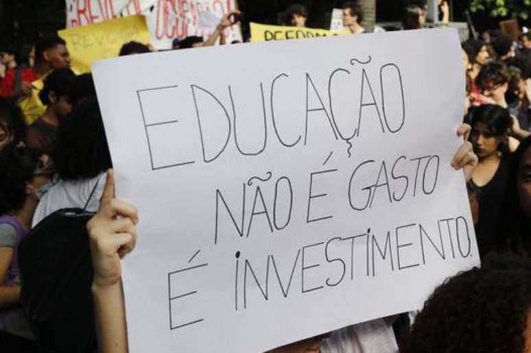 Protesto de estudantes em São Paulo contra a reforma do ensino médio