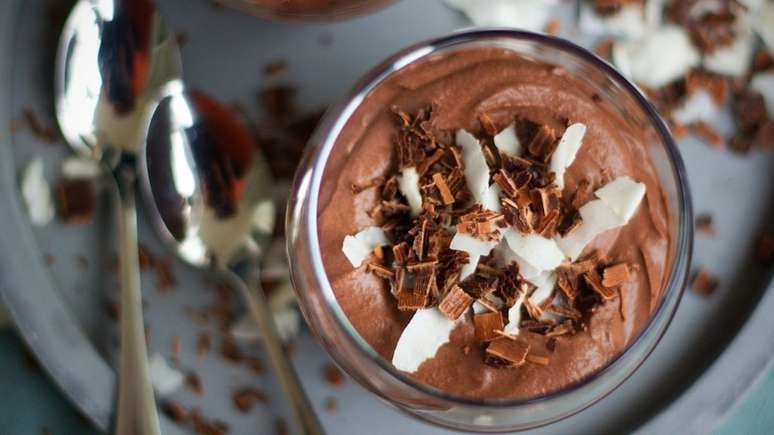 Mousse de chocolate amargo