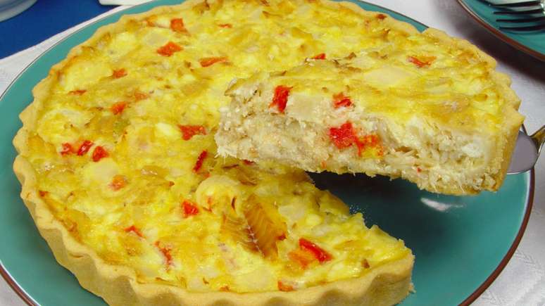 Quiche with cod and hearts of palm Quiche with cod and hearts of palm