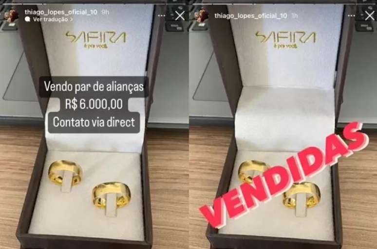 Thiago Lopes sold wedding rings with Andressa Urach