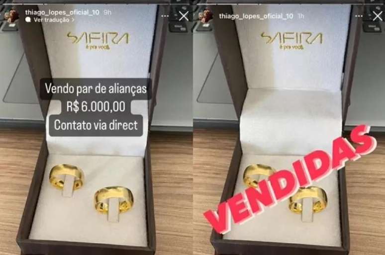 Thiago Lopes vendeu alianças do casamento com Andressa Urach