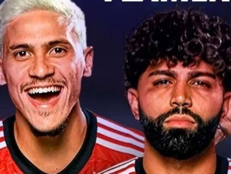 Gabigol, sisudo, quer a posição que hoje pertence ao sorridente Pedro