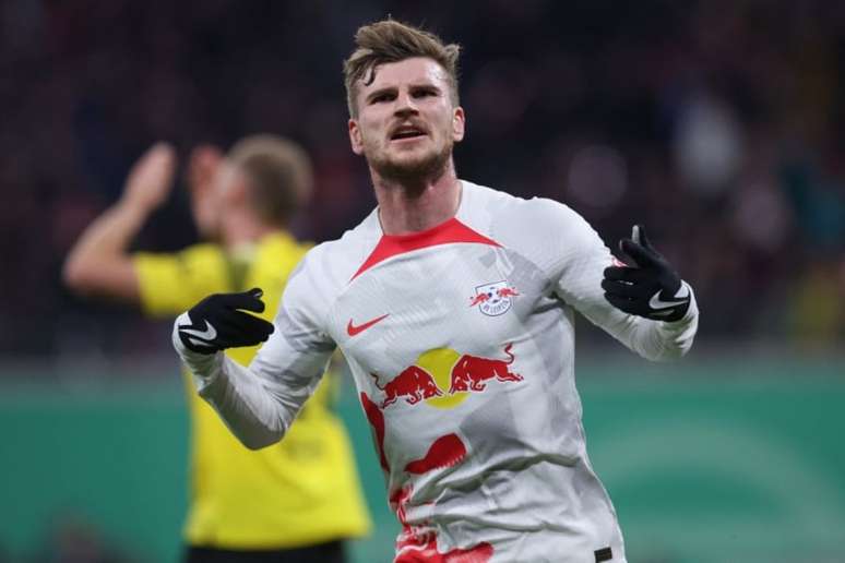 Timo Werner fez o primeiro gol do Leipzig (RONNY HARTMANN / AFP)