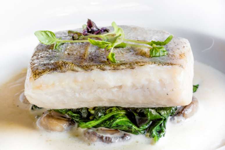 Bacalhau com espinafre 