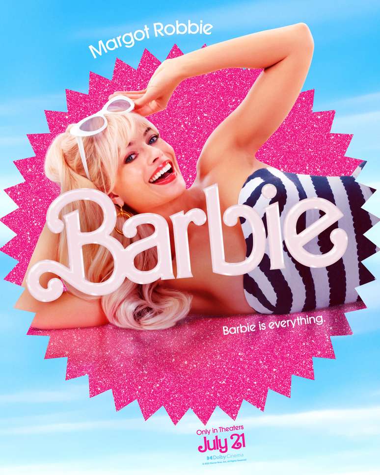 Cartaz oficial de 'Barbie' com Margot Robbie