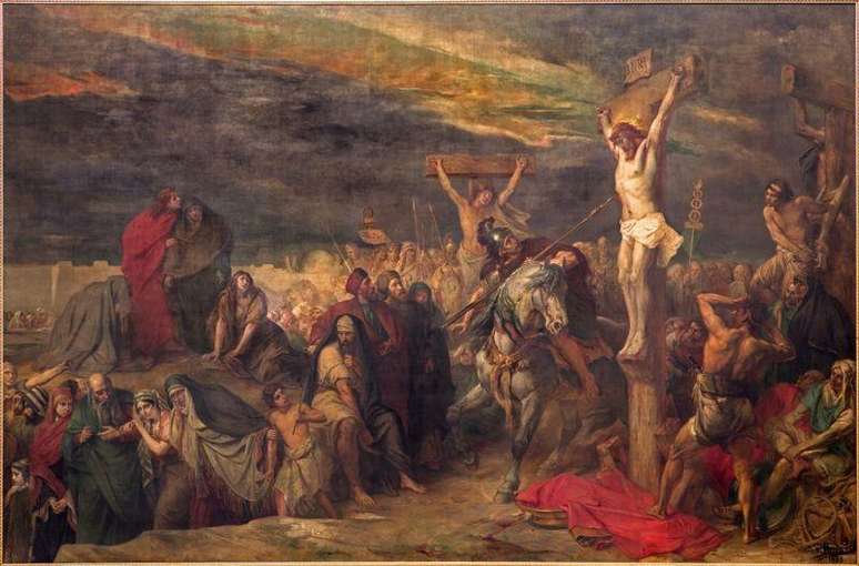 'A Crucificação', pintura de Jean François Portaels (1886)