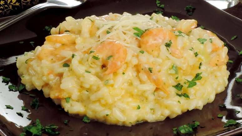 Risoto de camar&atilde;o com requeij&atilde;o