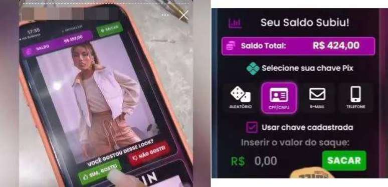 Suposto app ligado à Shein pagaria até R$ 2 mil por dia para quem curtir looks; imagens mostram saques médios de R$ 400 em divulgações no Instagram (Imagem: Captura de tela/Canaltech)