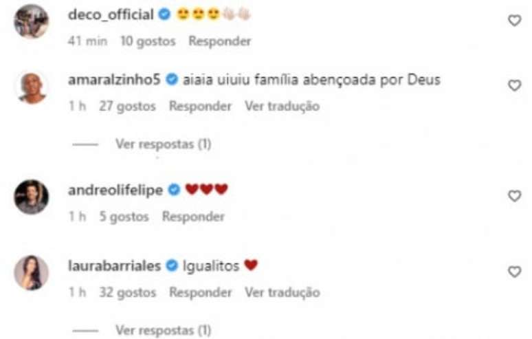 Famosos comentam postagem de Ronaldo (Foto: Reprodução/Instagram)