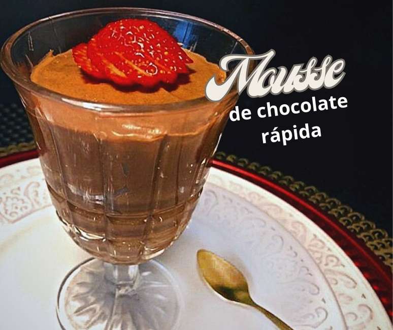 Mousse de chocolate, rápida, só bater e gelar