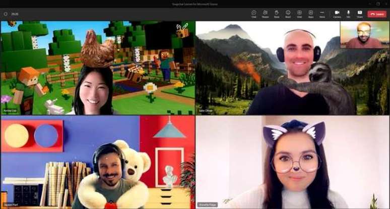 Snapchat lenses are now available in Microsoft Teams (Image: Playback/Microsoft) Snapchat lenses are now available in Microsoft Teams (Image: Playback/Microsoft)