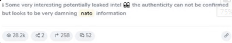 Coment&aacute;rio postado com imagens dos documentos vazados no Telegram diz que autenticidade n&atilde;o foi confirmada