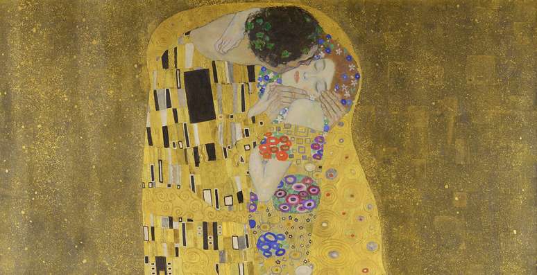 Quadro "O Beijo", de Gustav Klimt, de 1907