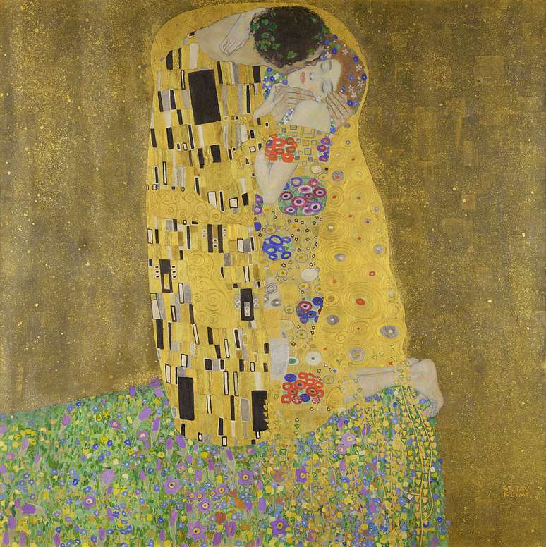 Quadro 'O Beijo', de Gustav Klimt, de 1907