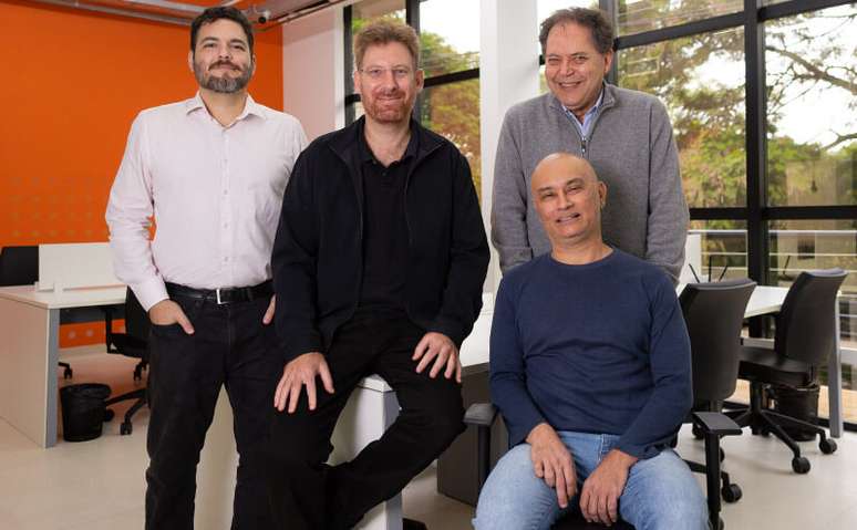 Os cofundadores da Mendelics: André Valim, David Schlesinger, Fernando Kok e João Paulo Kitajima