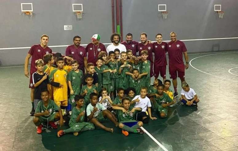 Marcelo visitou o fustal do Tricolor (Foto: Divulgação/Fluminense)