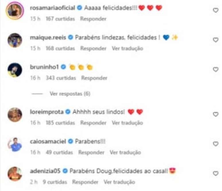Comentários na publicação de Douglas Souza (Foto: Reprodução/Instagram)