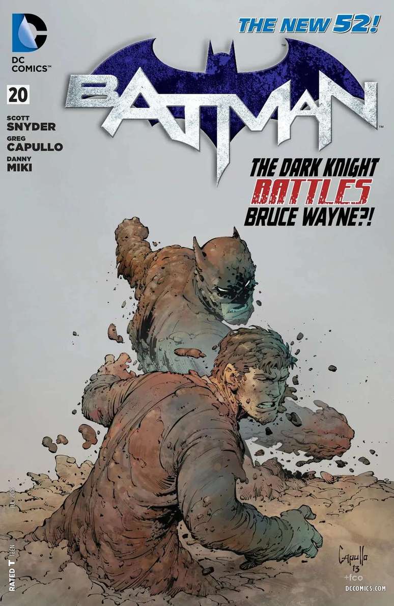This cover sets the tone for the confrontation Batman has with Bruce Wayne through Cara de Barro (Image: Disclosure/DC Comics) This cover sets the tone for the confrontation Batman has with Bruce Wayne through Cara de Barro (Image: Disclosure/DC Comics)