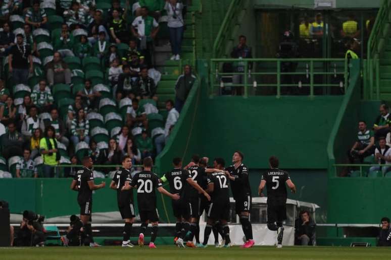 Rabiot fez o gol da Velha Senhora no José Alvalade, em Lisboa (Foto: CARLOS COSTA / AFP)