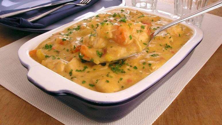 Frango cremoso com mandioquinha