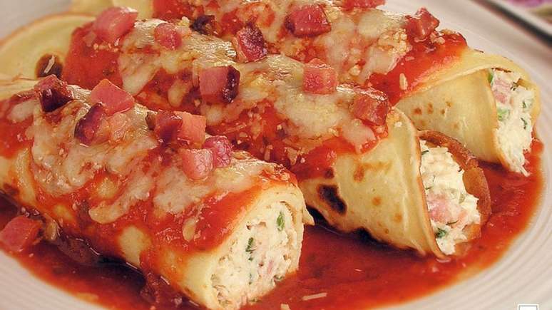 Panqueca de frango e bacon