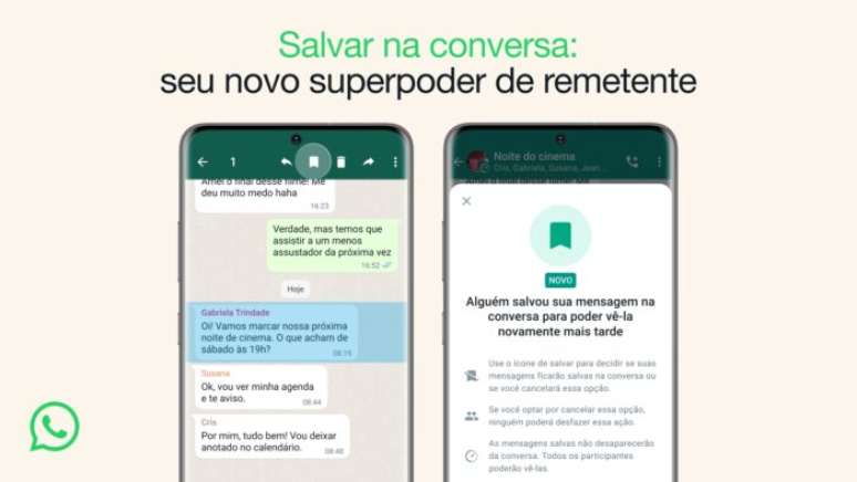 'Save in conversation' function 'Save in conversation' function
