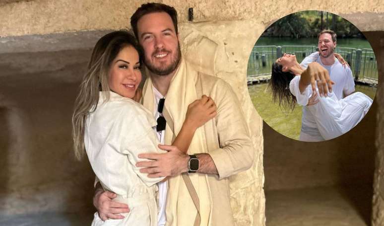 Maíra Cardi ficou noiva de Thiago Nigro durante viagem a Israel.