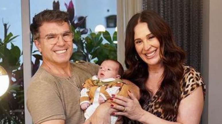 Claudia Raia delights in sporting the elegant look of her youngest, Luca