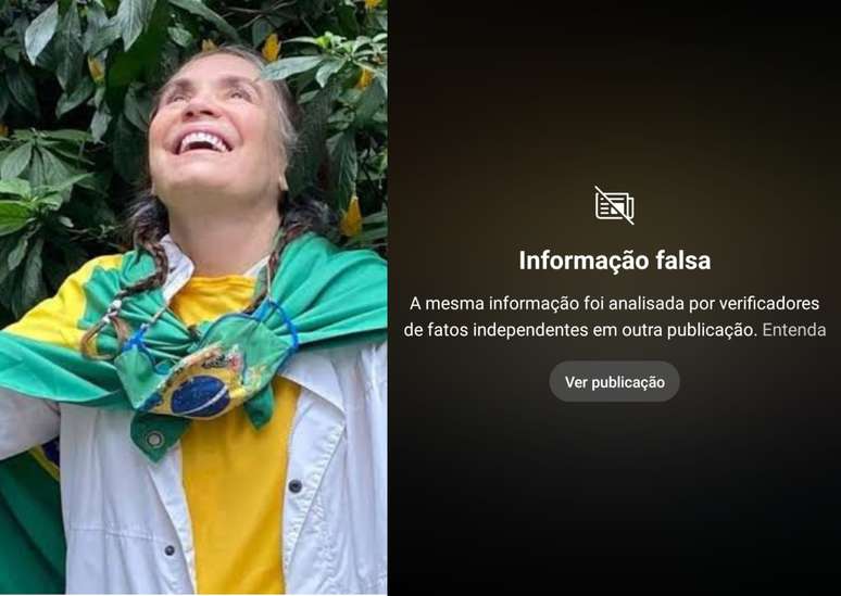 The actress's post was flagged by Instagram as fake The actress's post was flagged by Instagram as fake