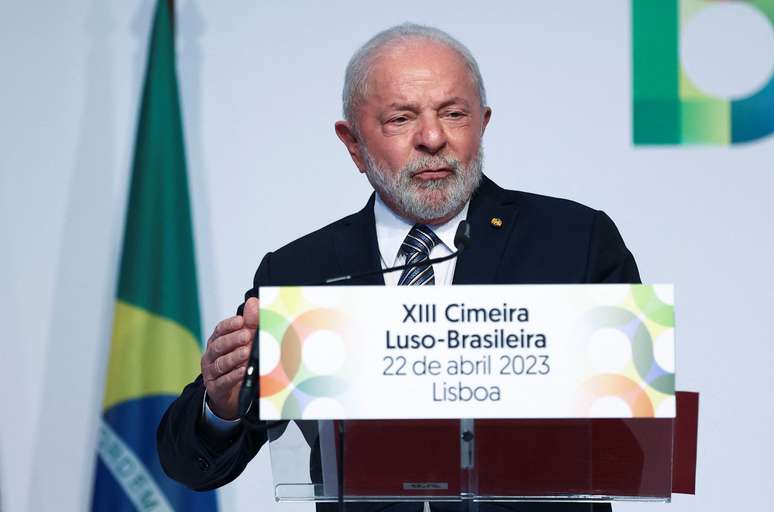 Presidente Luiz Inácio Lula da Silva durante evento em Lisboa 