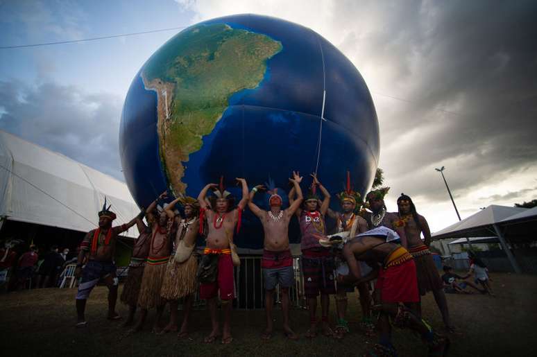 O Acampamento Terra Livre (ATL) é um evento anual que reúne indígenas de diversas regiões do Brasil; na foto, edição de 2022