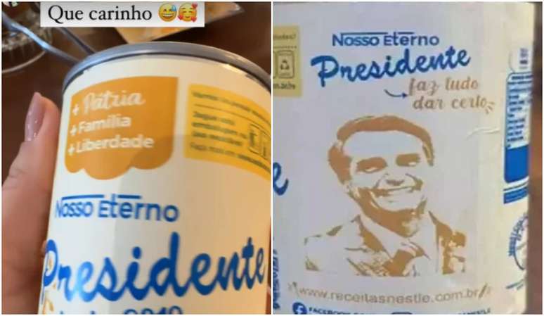 Nestlé afirma que não fez lata personalizada de leite condensado recebida por Bolsonaro