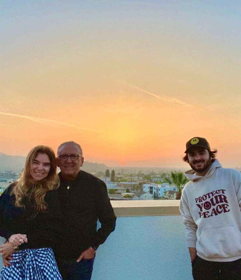 Desirée Soares, Galvão Bueno e Luca Bueno