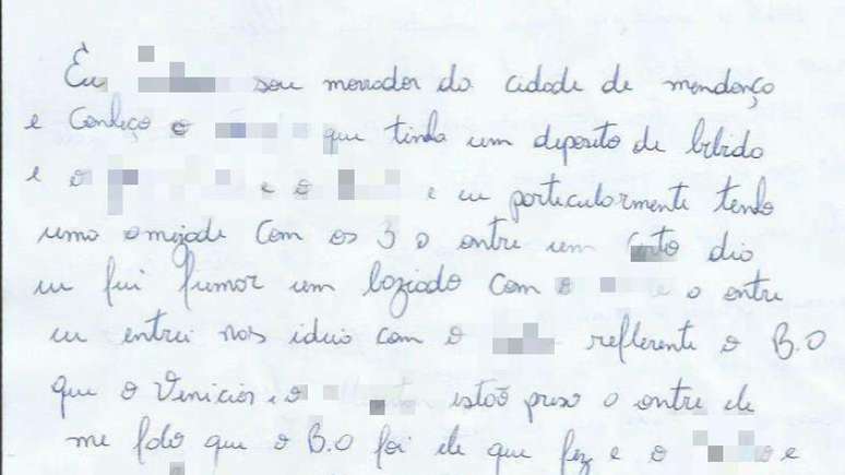 Reprodução da carta