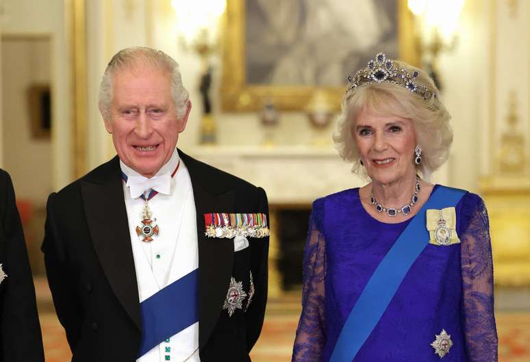 O rei Charles III e a esposa, a rainha consorte Camilla